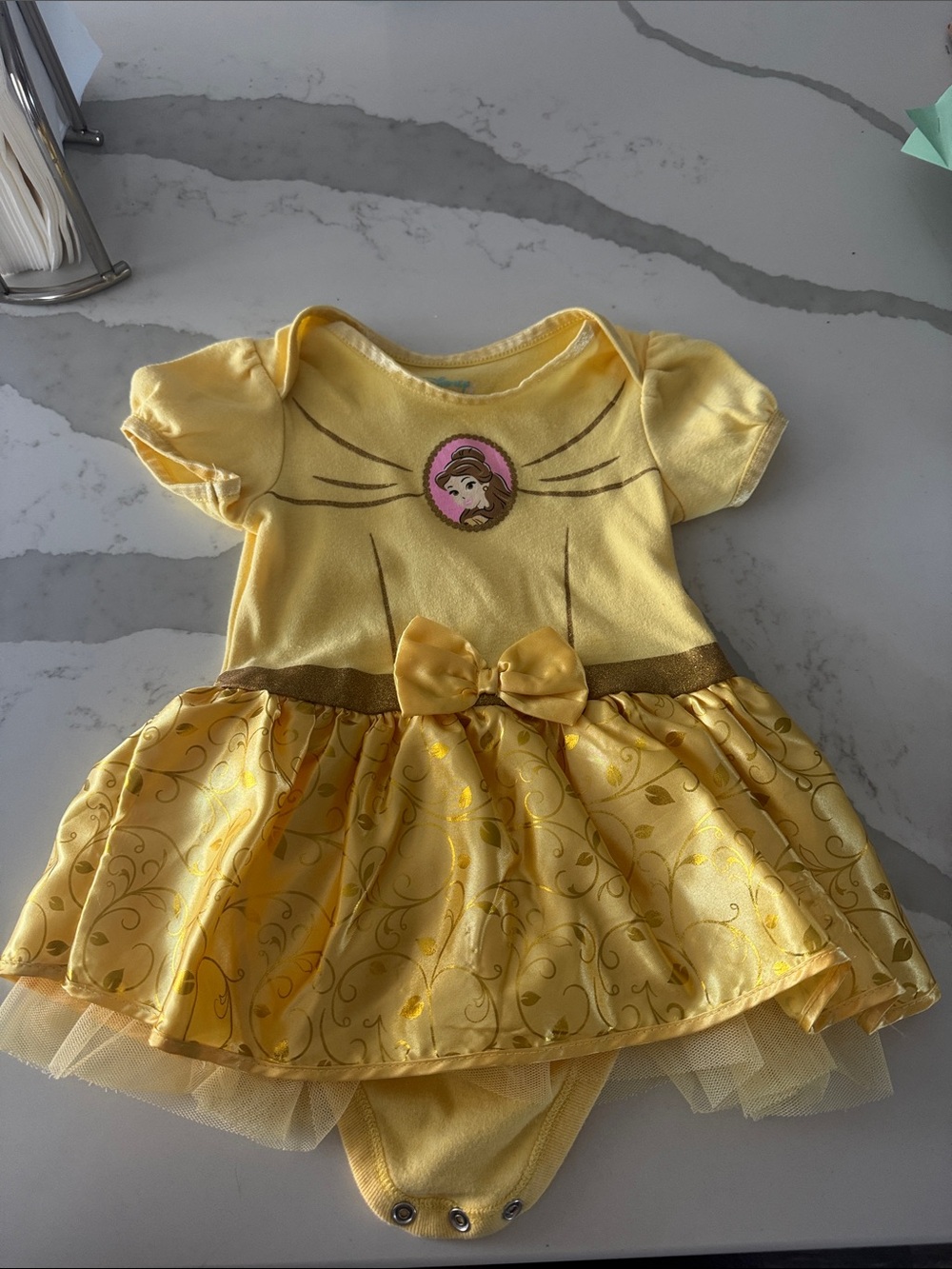 Disney Yellow Belle Princess Tutu Bodysuit Costume